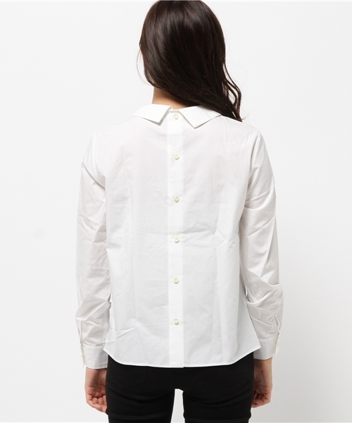 OUTLET（アウトレット）の「【Sheta】バックボタンブラウス（シャツ/ブラウス・レディース・チェック/ホワイト・FREE）」の5枚目の写真
