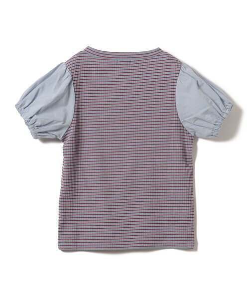 セール】パフスリーブ テレコ ボーダー Tシャツ 2025SS（100
