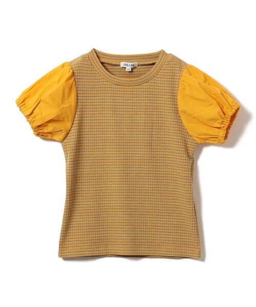 パフスリーブ Tシャツ 2色 セール】パフスリーブ テレコ ボーダー Tシャツ 2025SS（100