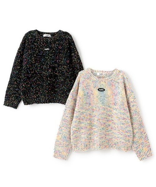 X-girl Stages（エックスガールステージス）の「カラーネップニットプルオーバー（ニット/セーター・キッズ・アイボリー/ブラック・140cm/130cm/120cm/110cm）」の9枚目の写真