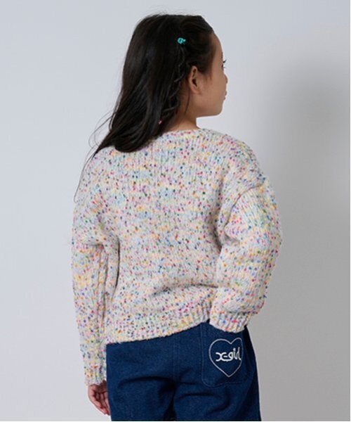 X-girl Stages（エックスガールステージス）の「カラーネップニットプルオーバー（ニット/セーター・キッズ・アイボリー/ブラック・140cm/130cm/120cm/110cm）」の11枚目の写真