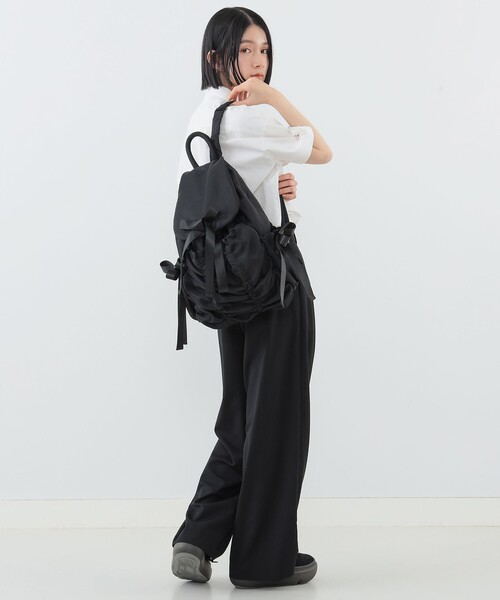 新品の未使用Casselini　リボンリュック　ブラック　フリルトート付き 別注】Casselini / リボンリュック（バックパック/リュック