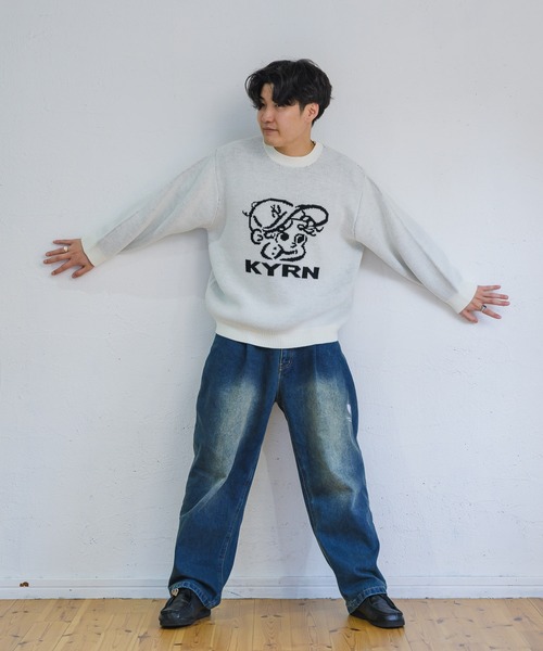 kaoyorinakami（カオヨリナカミ）の「face jacquard knit/ フェイスジャガードニット（ニット/セーター・メンズ・ブラック/アイボリー/グリーン・X-LARGE/LARGE/MEDIUM/SMALL）」の10枚目の写真
