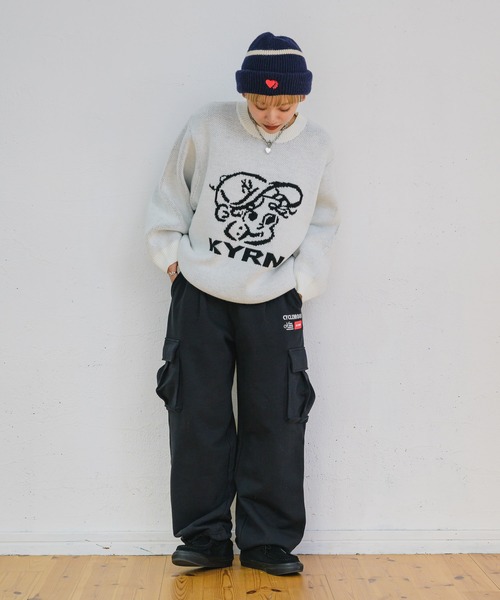 kaoyorinakami（カオヨリナカミ）の「face jacquard knit/ フェイスジャガードニット（ニット/セーター・メンズ・ブラック/アイボリー/グリーン・X-LARGE/LARGE/MEDIUM/SMALL）」の9枚目の写真