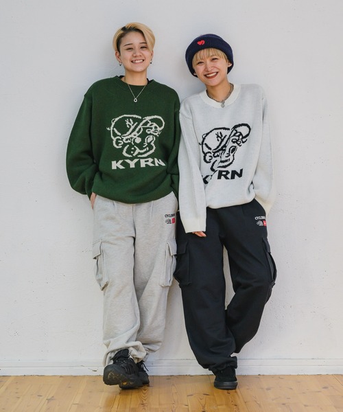 kaoyorinakami（カオヨリナカミ）の「face jacquard knit/ フェイスジャガードニット（ニット/セーター・メンズ・ブラック/アイボリー/グリーン・X-LARGE/LARGE/MEDIUM/SMALL）」の16枚目の写真