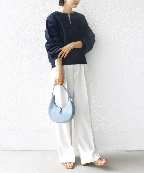 WEB限定】〈洗濯機可能〉2WAY フラワー ジャカード ハーフ ジップ プル