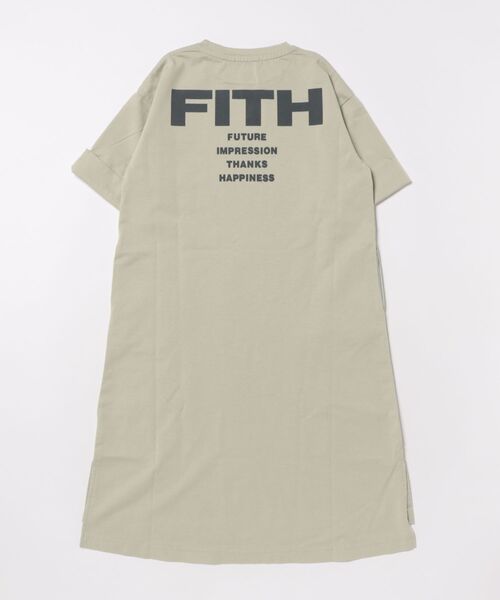 FITH(フィス)の「Smooth Cotton Jersey and Back Logo Dress(ドレス・キッズ・チャコールグレー/グリーン・130/140)」の4枚目の写真
