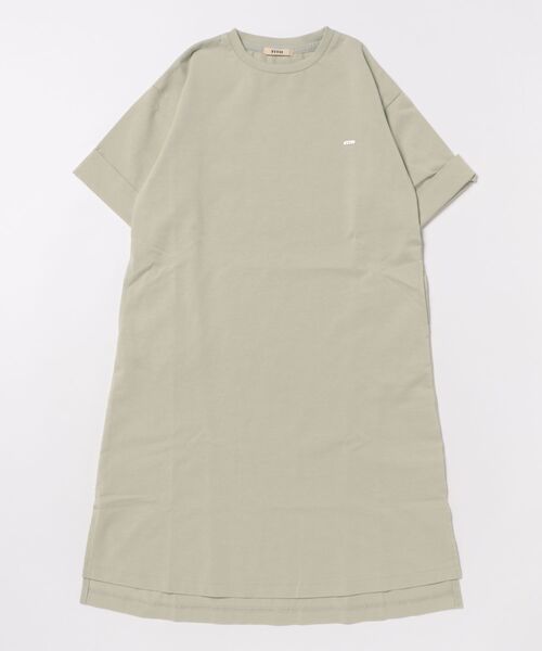 FITH(フィス)の「Smooth Cotton Jersey and Back Logo Dress(ドレス・キッズ・チャコールグレー/グリーン・130/140)」の3枚目の写真