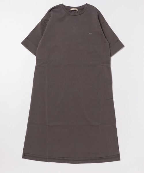 FITH(フィス)の「Smooth Cotton Jersey and Back Logo Dress(ドレス・キッズ・チャコールグレー/グリーン・130/140)」の5枚目の写真