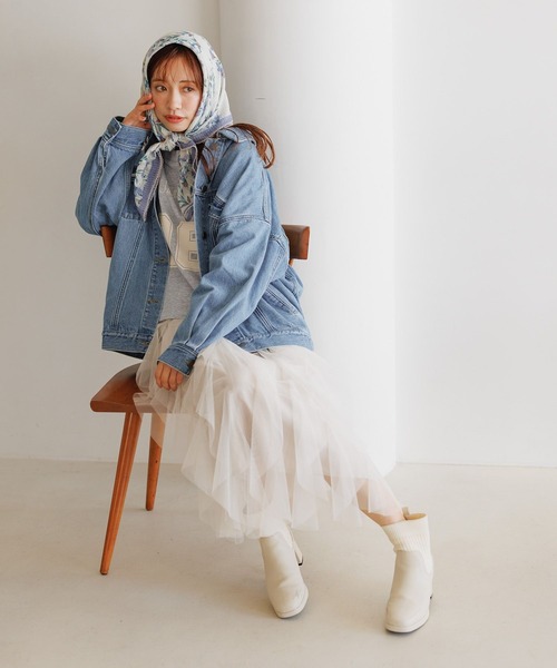 mysty woman（ミスティウーマン）の「ナンバーロゴスウェットプルオーバー  288690（スウェット・レディース・ネイビー/グレー/オフホワイト・FREE）」の4枚目の写真