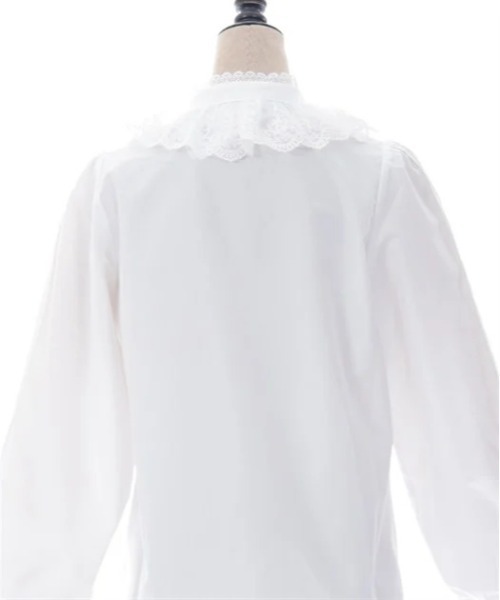 axes femme kawaii（アクシーズファムカワイイ）の「チュールレース衿ブラウス（シャツ/ブラウス・レディース・ホワイト/ブラウン/キナリ・MEDIUM）」の19枚目の写真