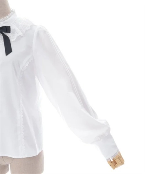 axes femme kawaii（アクシーズファムカワイイ）の「チュールレース衿ブラウス（シャツ/ブラウス・レディース・ホワイト/ブラウン/キナリ・MEDIUM）」の17枚目の写真