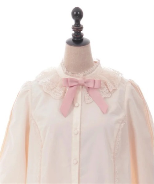 axes femme kawaii（アクシーズファムカワイイ）の「チュールレース衿ブラウス（シャツ/ブラウス・レディース・ホワイト/ブラウン/キナリ・MEDIUM）」の13枚目の写真