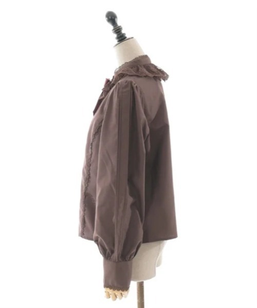 axes femme kawaii（アクシーズファムカワイイ）の「チュールレース衿ブラウス（シャツ/ブラウス・レディース・ホワイト/ブラウン/キナリ・MEDIUM）」の9枚目の写真