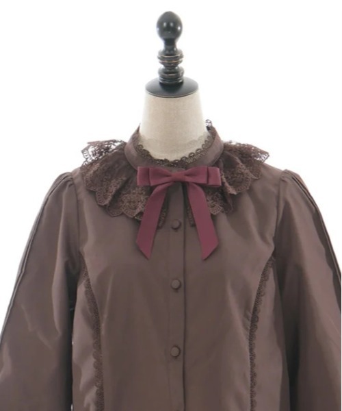 axes femme kawaii（アクシーズファムカワイイ）の「チュールレース衿ブラウス（シャツ/ブラウス・レディース・ホワイト/ブラウン/キナリ・MEDIUM）」の7枚目の写真