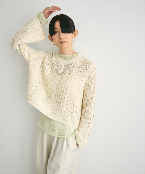 ｢ASSEMBLANC｣コードヤーンシアーケーブルニット