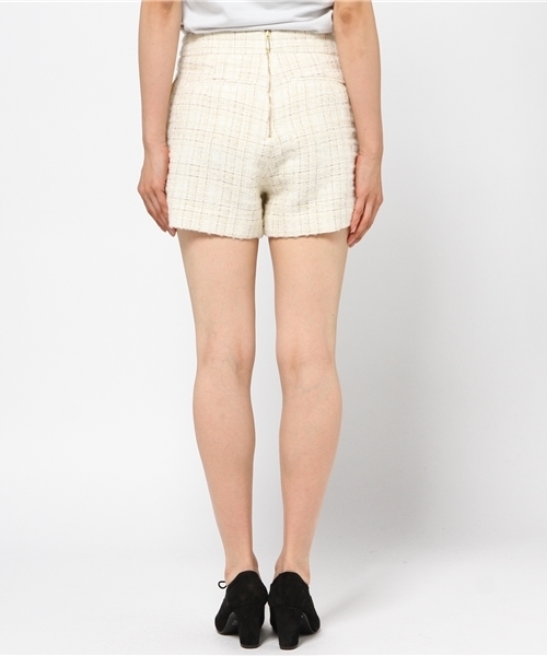 LIMITLESS LUXURY（リミットレスラグジュアリー）の「【and GIRL11月号掲載 】TWEED ウシロZIPショートパンツ◆（その他パンツ・レディース・ホワイト/ネイビー・36/38）」の11枚目の写真