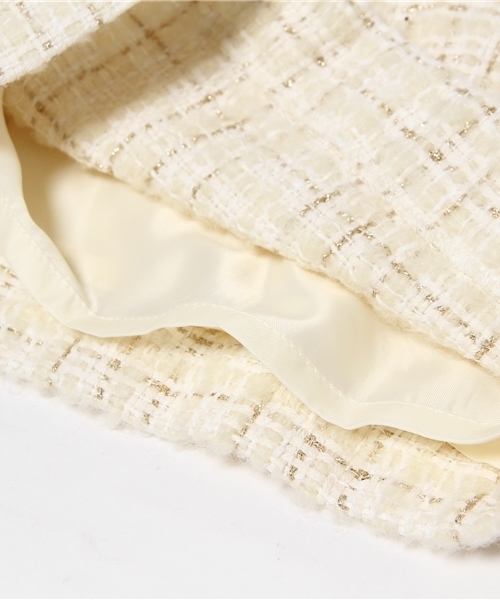 LIMITLESS LUXURY（リミットレスラグジュアリー）の「【and GIRL11月号掲載 】TWEED ウシロZIPショートパンツ◆（その他パンツ・レディース・ホワイト/ネイビー・36/38）」の6枚目の写真