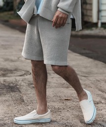 mp13211-Waffle Cotton Knit Short Pants ニットショートパンツ