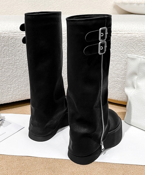 Miniministore(ミニミニストア)の「カバーロングブーツ厚底 ルーズシルエット(ブーツ・レディース・ブラック/ブラウン・22.5cm/23.0cm/23.5cm/24.0cm/24.5cm)」の21枚目の写真