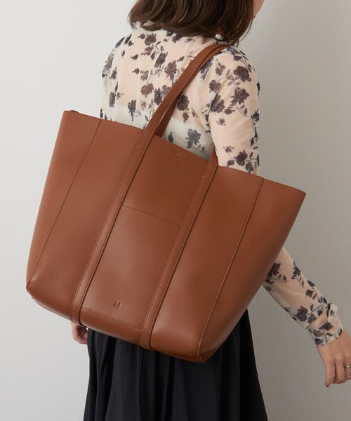極美品 アンドミューク &MyuQ トートバッグ 大容量 A4収納可 ブラウン セール】【＆MyuQ】HOLLY トートバッグ A4サイズ収納可能（トート