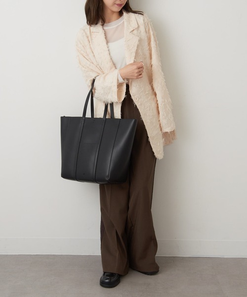 ＆MyuQ（アンドミューク）の「【＆MyuQ】HOLLY トートバッグ A4サイズ収納可能（トートバッグ・レディース・ブラック/キャメル・FREE）」の18枚目の写真