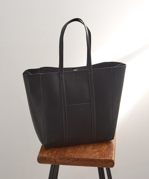 welcome​ &MyuQ アンドミュークトートバッグ 黒 A4可 アンドミューク &MyuQ JUNO A4収納可 ショルダーバッグ シンプル 大人