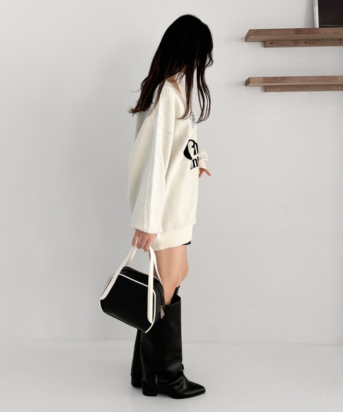 Heather（ヘザー）の「パイピングミニボストンBAG　319882（ボストンバッグ・レディース・ブラック/レッド・ONE SIZE）」の6枚目の写真