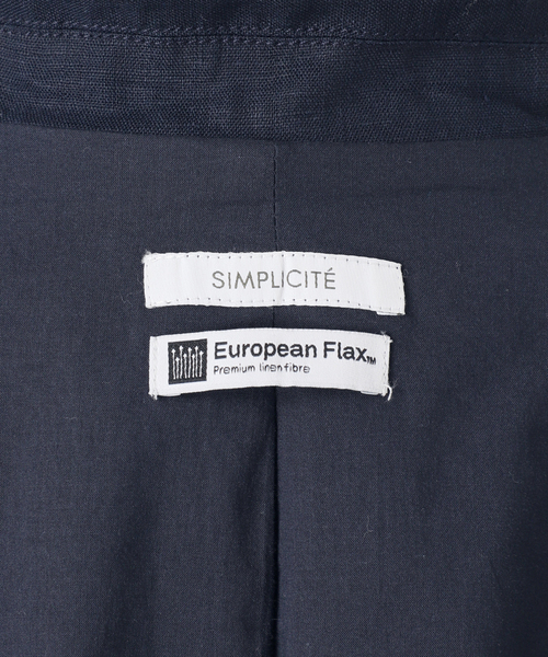 B.C STOCK（ベーセーストック）の「《追加》手洗い可 / フレンチリネンテーラードジャケット（テーラードジャケット・レディース・アイボリー/ネイビー/ベージュ・FREE）」の6枚目の写真