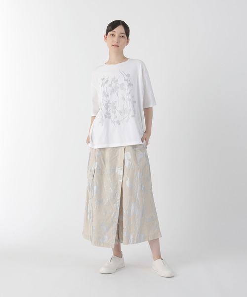 Plantation（プランテーション）の「ステムフラワーT / Tシャツ / S（Tシャツ/カットソー・レディース・ネイビー/ホワイト/ライトグレー・M size/L size）」の4枚目の写真