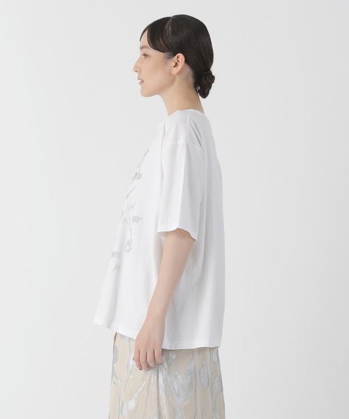 Plantation（プランテーション）の「ステムフラワーT / Tシャツ / S（Tシャツ/カットソー・レディース・ネイビー/ホワイト/ライトグレー・M size/L size）」の6枚目の写真