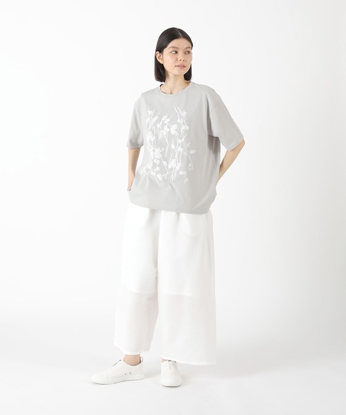 Plantation（プランテーション）の「ステムフラワーT / Tシャツ / S（Tシャツ/カットソー・レディース・ネイビー/ホワイト/ライトグレー・M size/L size）」の12枚目の写真