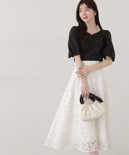 PROPORTION BODY DRESSING（プロポーションボディドレッシング）の「リボンチュールフレアスカート / 1215120302（スカート・レディース・ホワイト系その他/ブルー/ブラック・SMALL/MEDIUM/X-SMALL）」の8枚目の写真