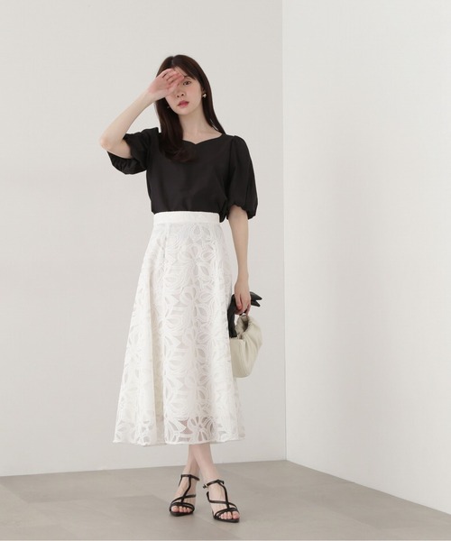 PROPORTION BODY DRESSING（プロポーションボディドレッシング）の「リボンチュールフレアスカート / 1215120302（スカート・レディース・ホワイト系その他/ブルー/ブラック・SMALL/MEDIUM/X-SMALL）」の10枚目の写真