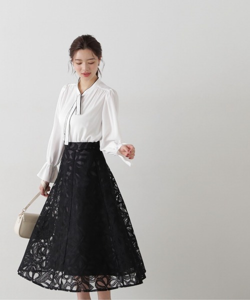 PROPORTION BODY DRESSING（プロポーションボディドレッシング）の「リボンチュールフレアスカート / 1215120302（スカート・レディース・ホワイト系その他/ブルー/ブラック・SMALL/MEDIUM/X-SMALL）」の7枚目の写真