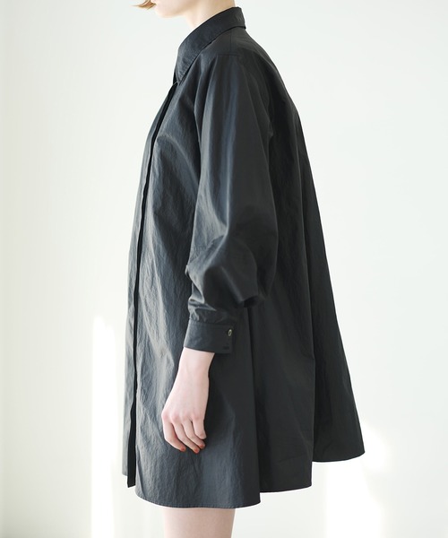 セール】ナイロンレザーシャツドレス / Nylon Lether Shirts