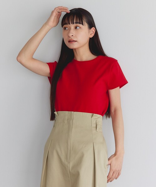 EMMEL REFINES（エメルリファインズ）の「＜EMMEL REFINES＞EM フライス チビT（Tシャツ/カットソー・レディース・レッド/ブラック/ライトピンク・FREE）」の5枚目の写真