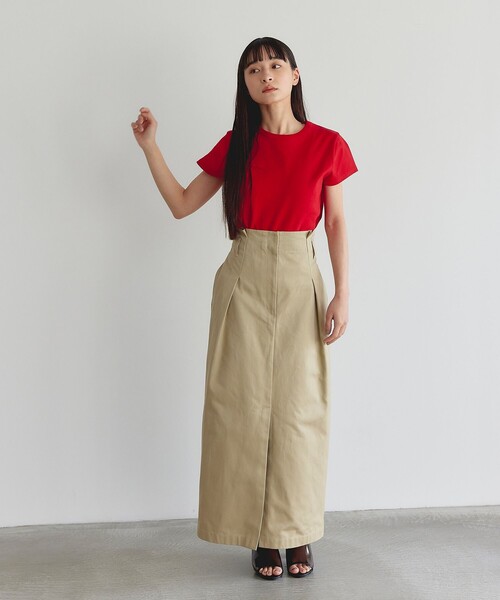 EMMEL REFINES（エメルリファインズ）の「＜EMMEL REFINES＞EM フライス チビT（Tシャツ/カットソー・レディース・レッド/ブラック/ライトピンク・FREE）」の6枚目の写真