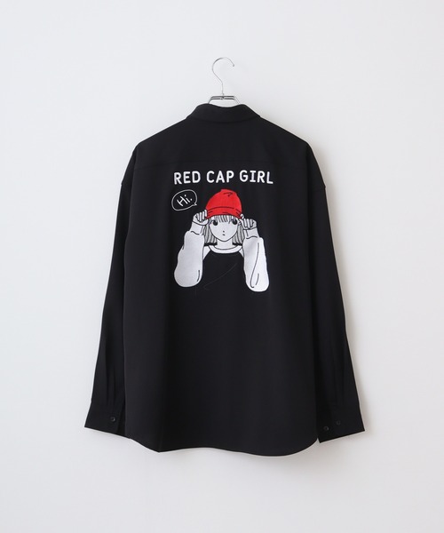 Red Cap Girl(レッドキャプガール)の「RED CAP GIRL ポリエステルルーズサイズバック刺繍シャツ(シャツ/ブラウス・メンズ・グレイッシュベージュ/ブラック/その他/ブルー/ミント/ホワイト・M/L/LL)」の10枚目の写真