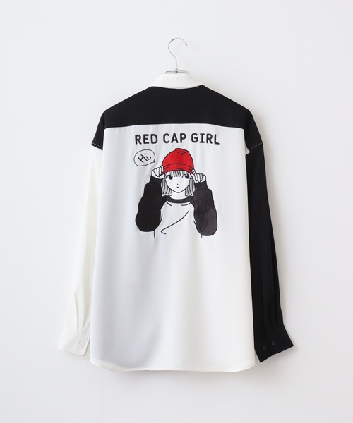 Red Cap Girl(レッドキャプガール)の「RED CAP GIRL ポリエステルルーズサイズバック刺繍シャツ(シャツ/ブラウス・メンズ・グレイッシュベージュ/ブラック/その他/ブルー/ミント/ホワイト・M/L/LL)」の16枚目の写真