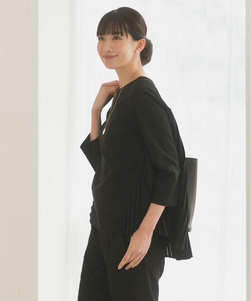 Rebloom(リブルーム Rebloom Reb loom)の「【洗える/セレモニースーツ/セットアップ対応】バックプリーツトップス 単品(シャツ/ブラウス・レディース・ネイビー/ベージュ/ブラック・L/M/S)」の15枚目の写真