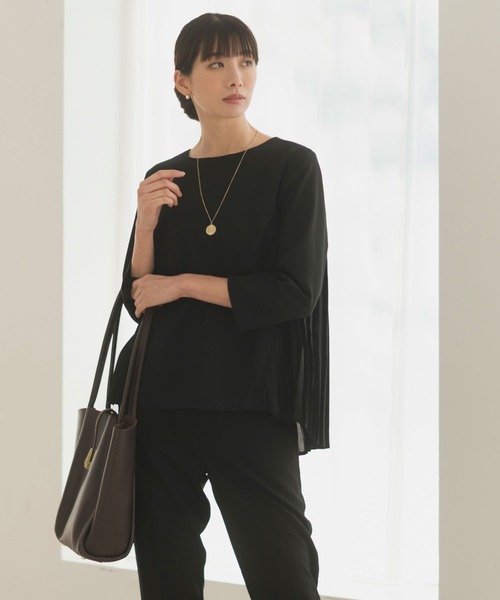 Rebloom(リブルーム Rebloom Reb loom)の「【洗える/セレモニースーツ/セットアップ対応】バックプリーツトップス 単品(シャツ/ブラウス・レディース・ネイビー/ベージュ/ブラック・L/M/S)」の14枚目の写真