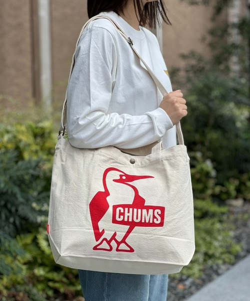 CHUMS(チャムス)の「【CHUMS】 Booby Canvas Shoulder ブービーキャンバスショルダー(ショルダーバッグ・メンズ・その他/ブラック×ホワイト/レッド・FREE)」の1枚目の写真