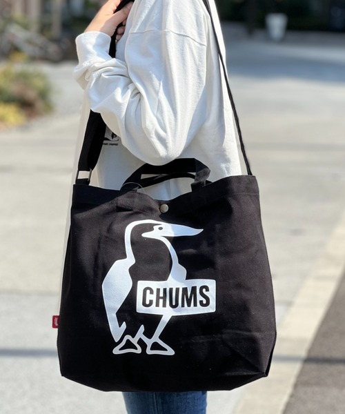 CHUMS(チャムス)の「【CHUMS】 Booby Canvas Shoulder ブービーキャンバスショルダー(ショルダーバッグ・メンズ・その他/ブラック×ホワイト/レッド・FREE)」の4枚目の写真