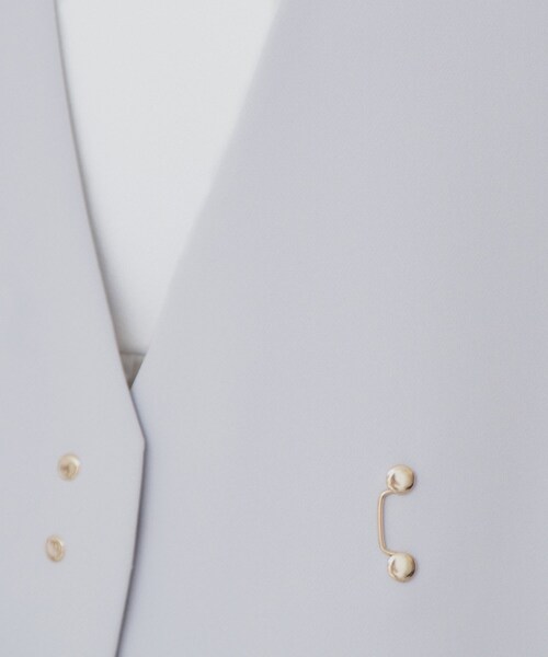 index（インデックス）の「ストレッチノーカラーコート【洗濯機洗い可/イージーアイロン】（ノーカラーコート・レディース・ライトグレー/ネイビー/ナチュラル・36/42/38/40）」の6枚目の写真