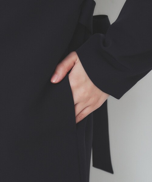 index（インデックス）の「ストレッチノーカラーコート【洗濯機洗い可/イージーアイロン】（ノーカラーコート・レディース・ライトグレー/ネイビー/ナチュラル・36/42/38/40）」の14枚目の写真