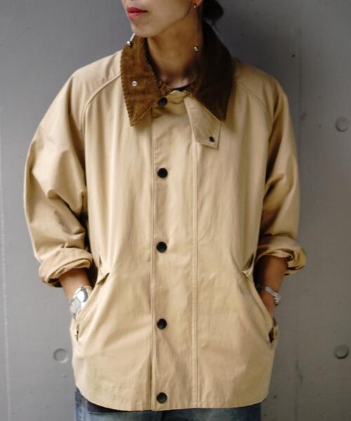 Barbour(バブアー)の「BARBOUR (バブアー) TRANSPORT/ピーチスキン コットン ショートレングスブルゾン(ブルゾン・レディース・その他10/ベージュ・38/36)」の5枚目の写真