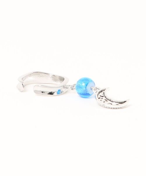 チャイハネ（チャイハネ）の「【チャイハネ】ホタル玉ムーンMEN'Sイヤーカフ（イヤーカフ・メンズ・ブラック/ホワイト・FREE）」の5枚目の写真