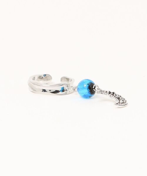 チャイハネ（チャイハネ）の「【チャイハネ】ホタル玉ムーンMEN'Sイヤーカフ（イヤーカフ・メンズ・ブラック/ホワイト・FREE）」の4枚目の写真