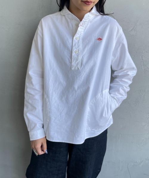 DANTON（ダントン）の「[DANTON/ダントン] ラウンドカラー オックスフォードプルオーバーシャツ(無地)（シャツ/ブラウス・レディース・ホワイト/ライトベージュ・34/36/38）」の5枚目の写真